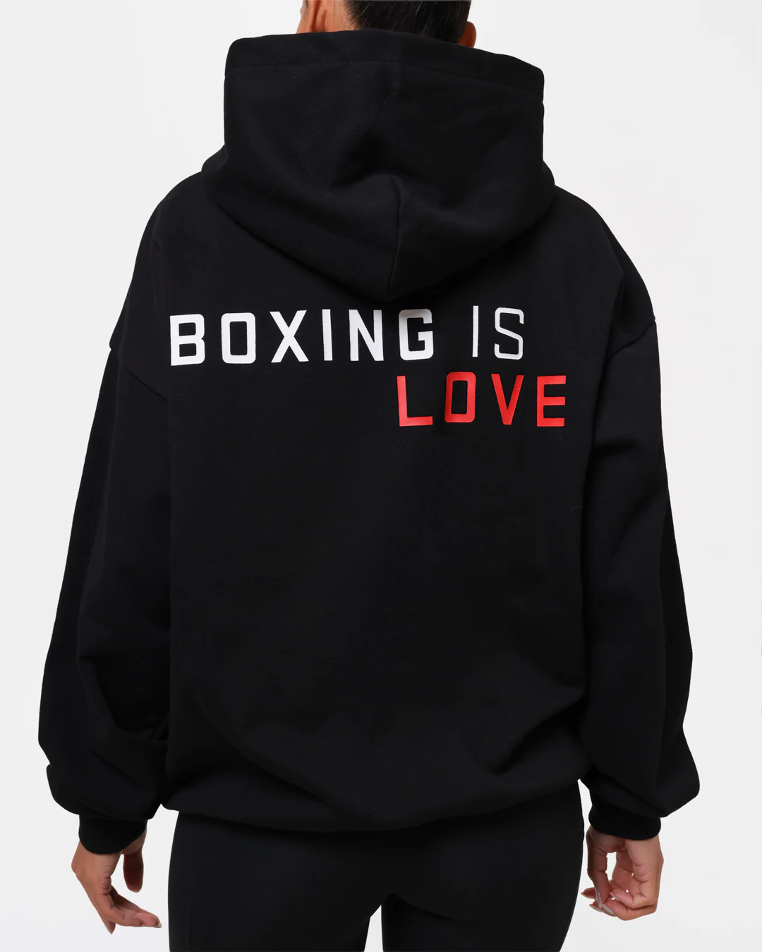 Boxing is Love Oversized Hoodie - Black - Image 9