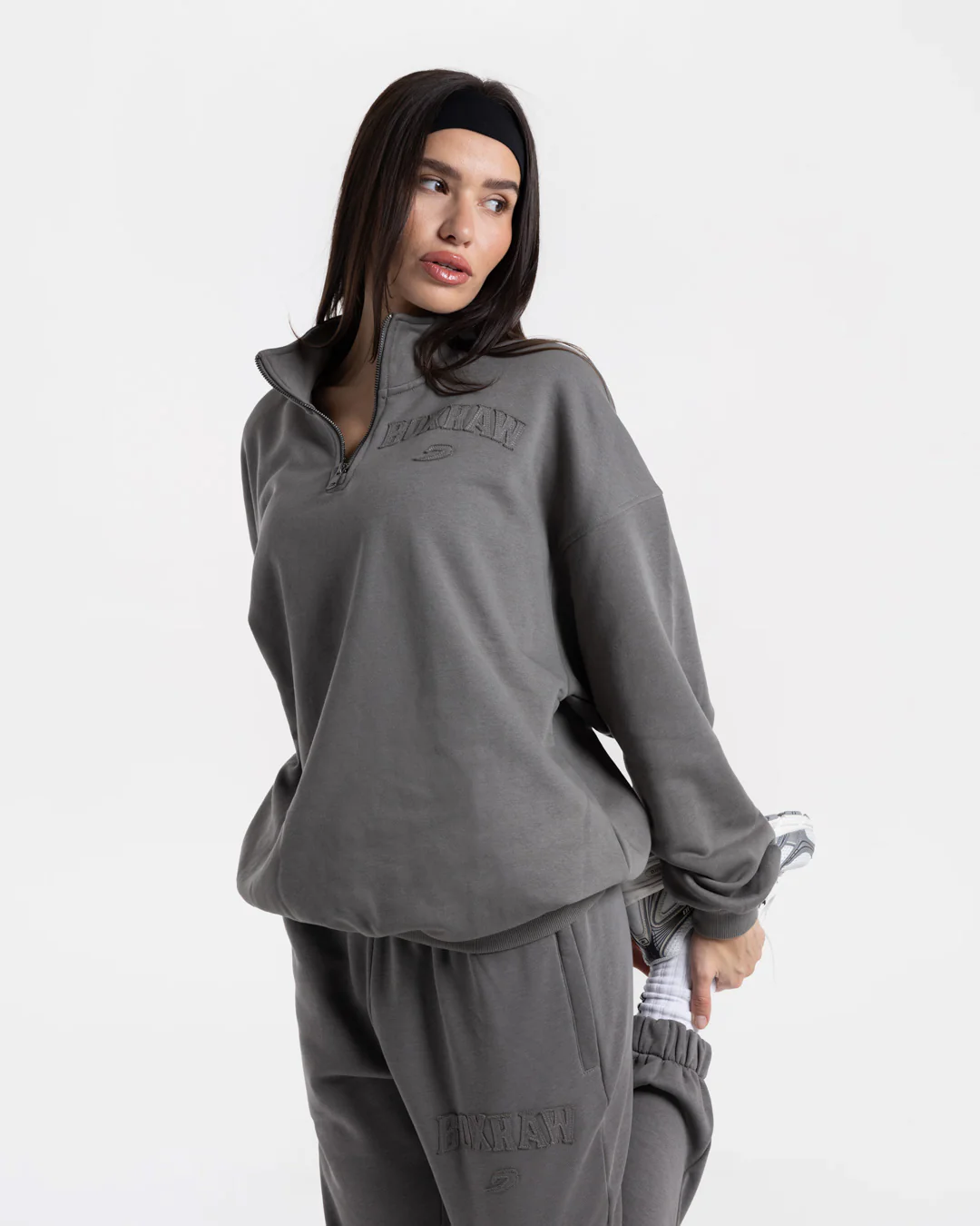 East Street 1/4 Zip - Distressed Grey - Image 4