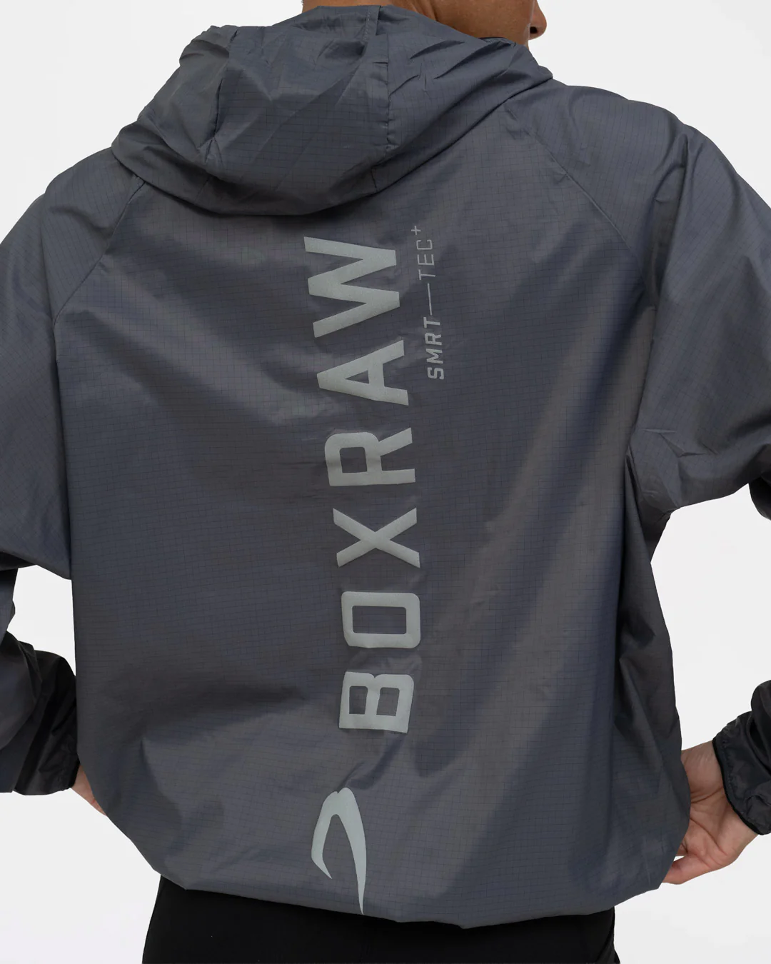 Genaro Oversized Windbreaker Hoodie - Charcoal - Image 5