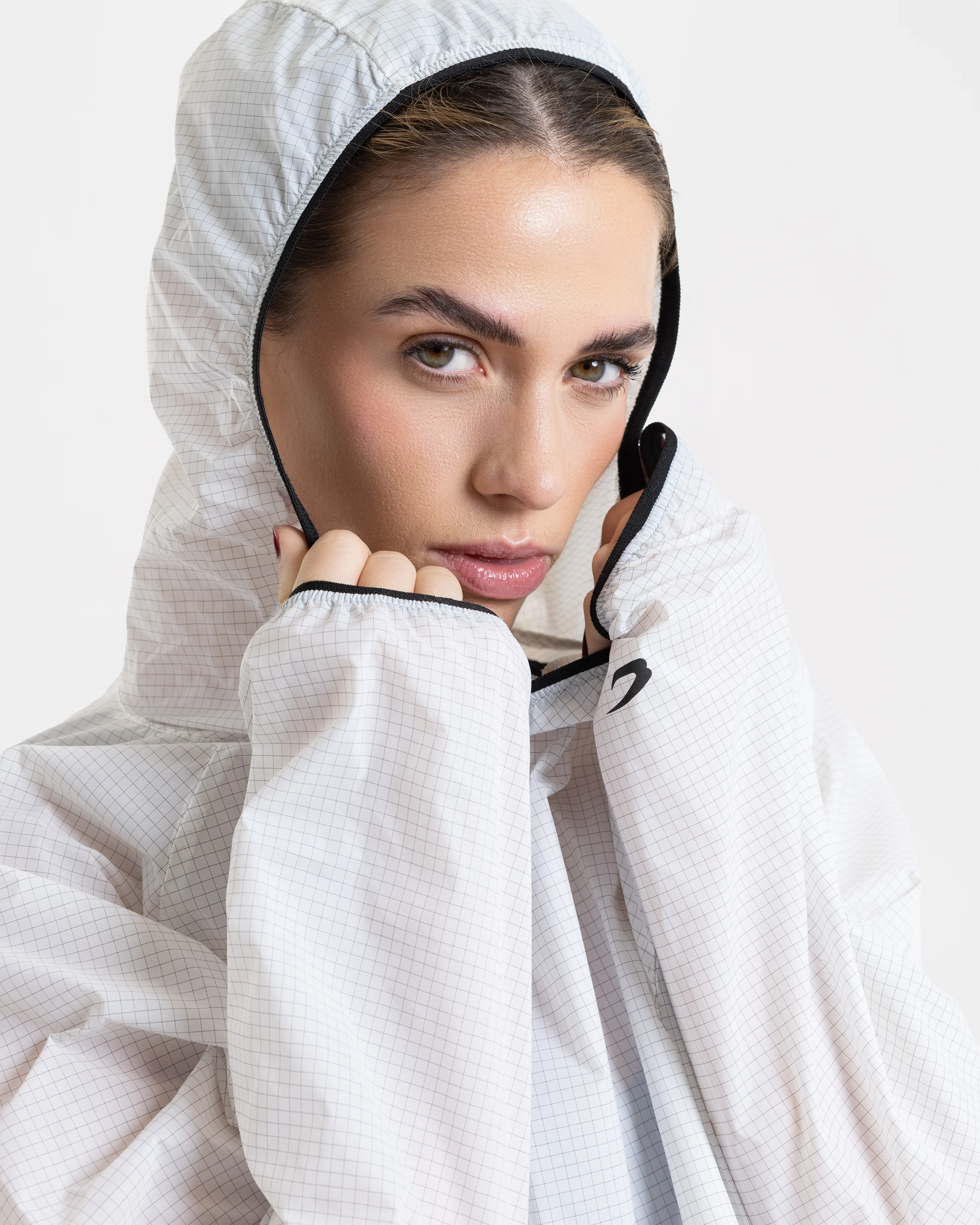 Genaro Oversized Windbreaker Hoodie - White - Image 8