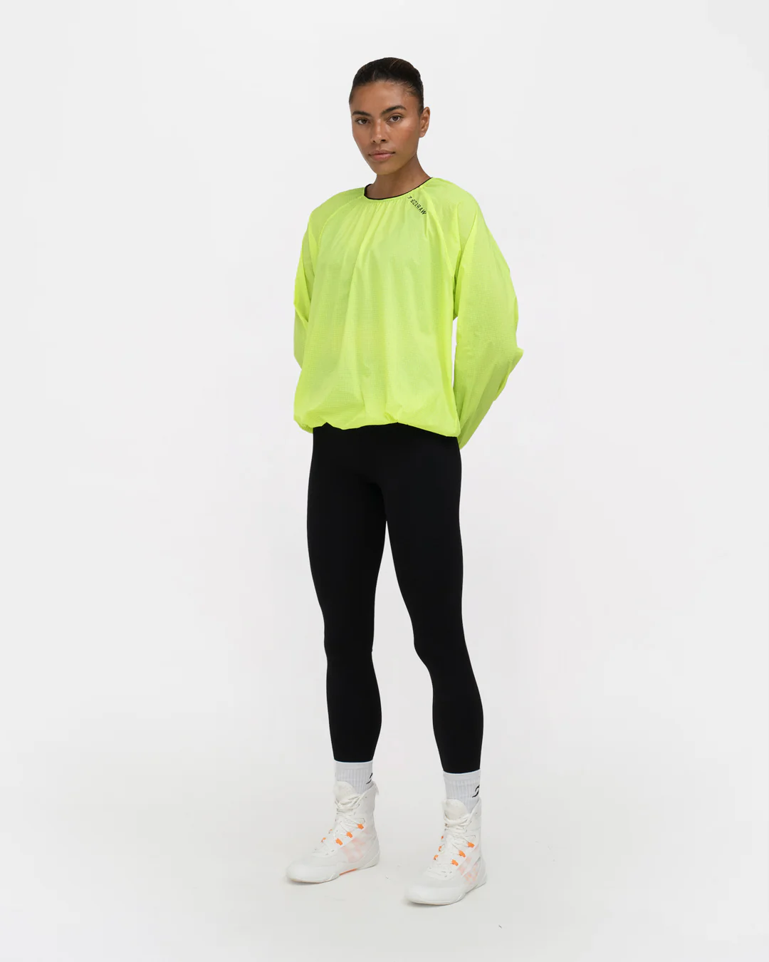 Genaro Oversized Windbreaker Crew - Neon Yellow - Image 2