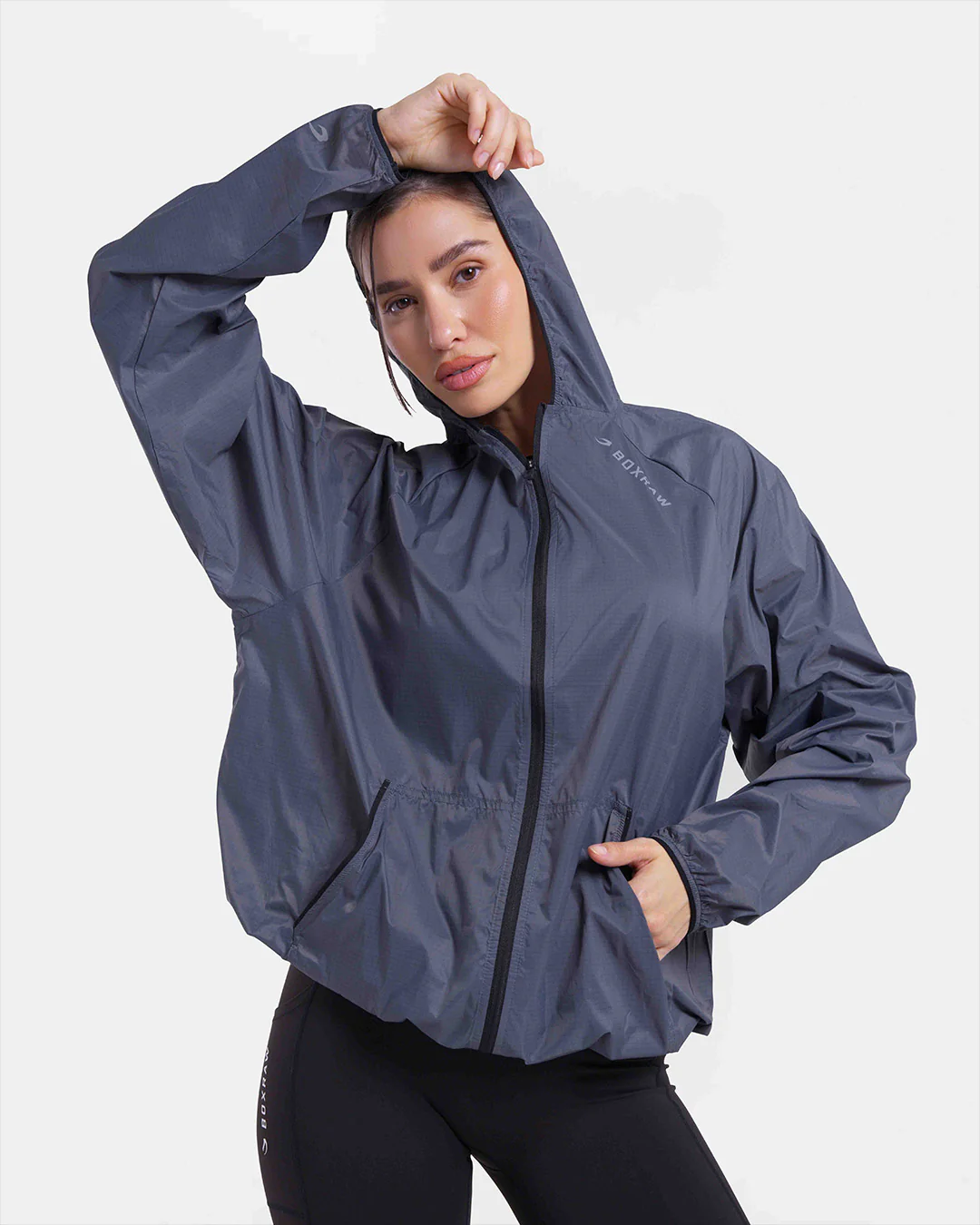 Genaro Zip Up Windbreaker - Charcoal - Image 4