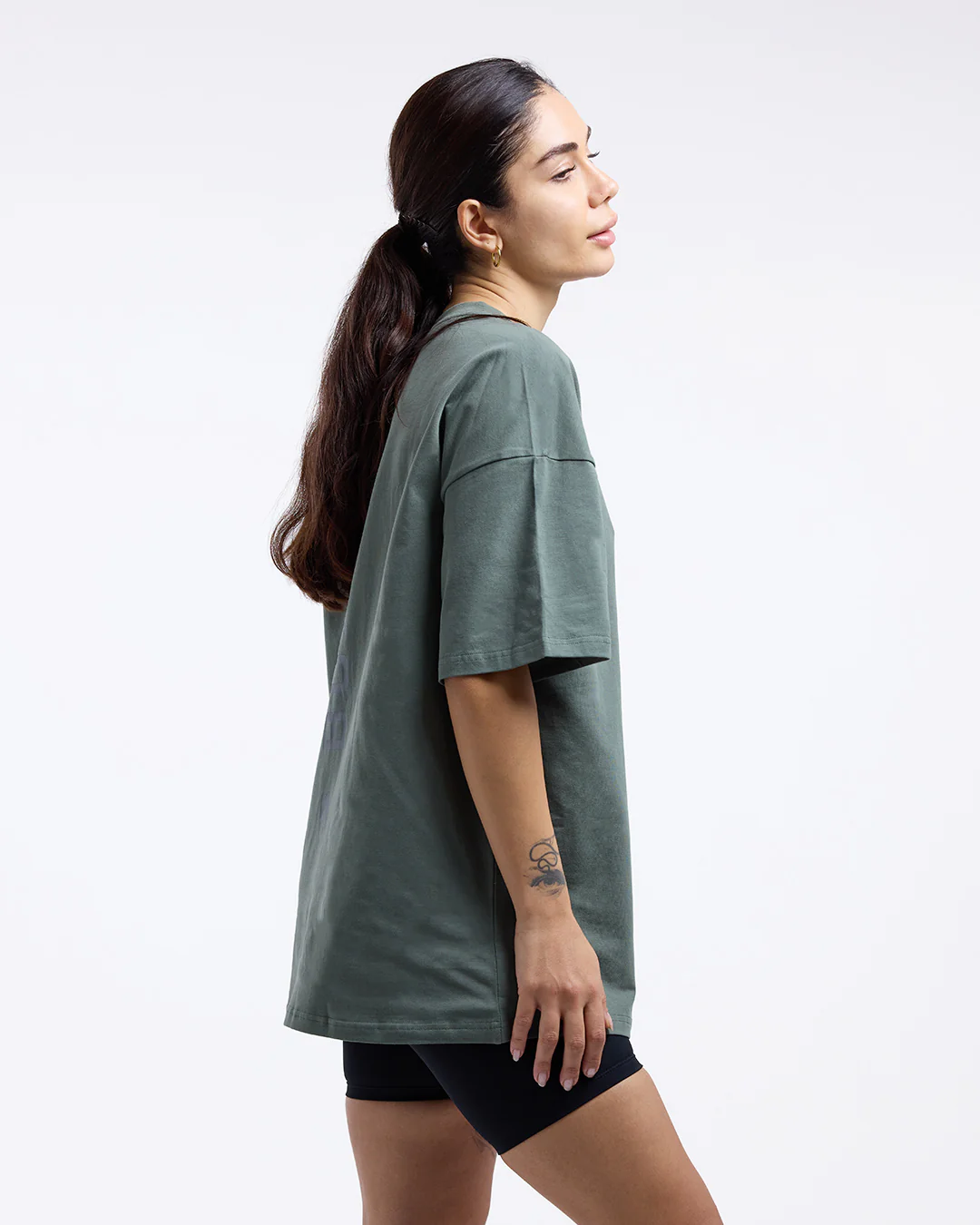 Lineal Oversized T-Shirt - Green - Image 4