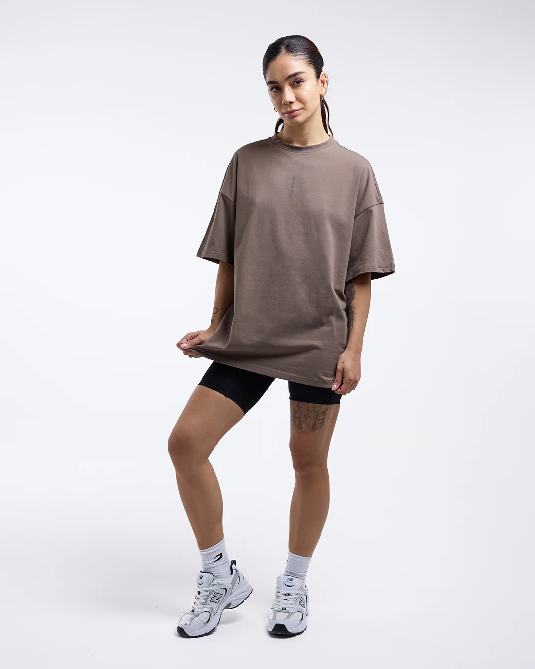 Lineal Oversized T-Shirt - Mocha - Image 2