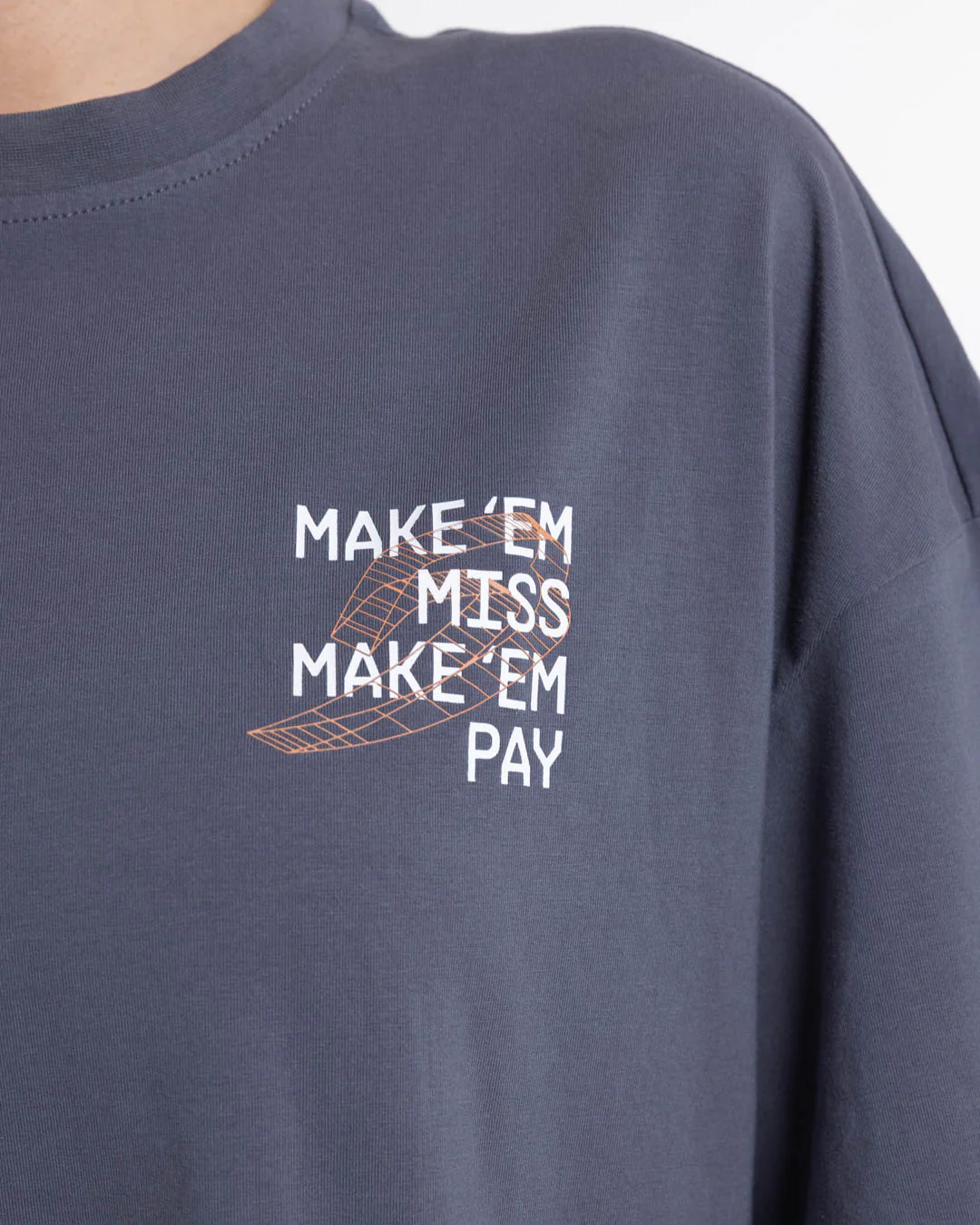 Make 'Em Miss Oversized T-Shirt - Charcoal - Image 6