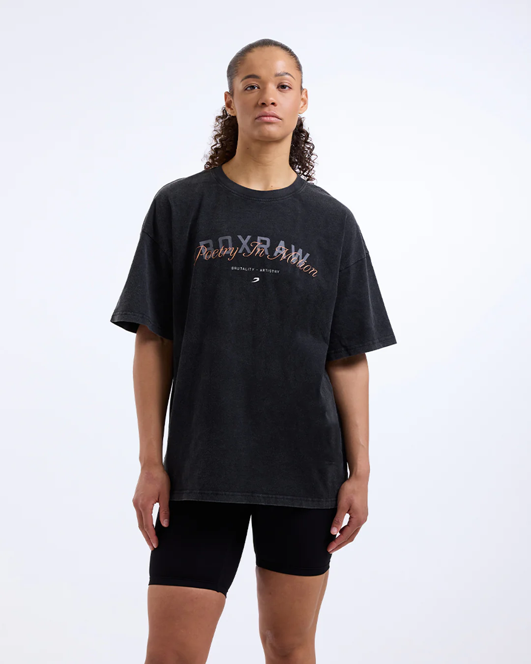 Poetry In Motion Oversized T-Shirt - Washed Black - Image 2
