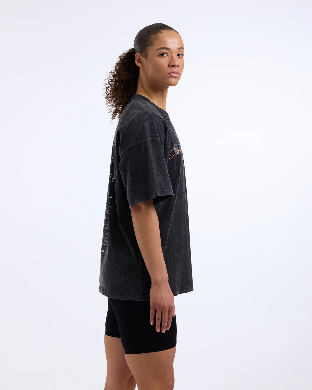 Poetry In Motion Oversized T-Shirt - Washed Black - Image 4