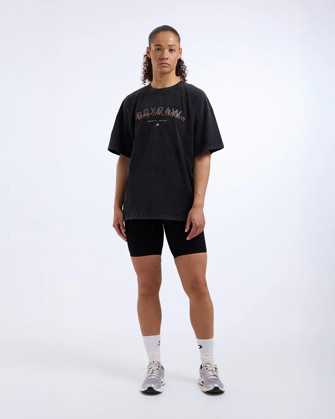 Poetry In Motion Oversized T-Shirt - Washed Black - Image 8