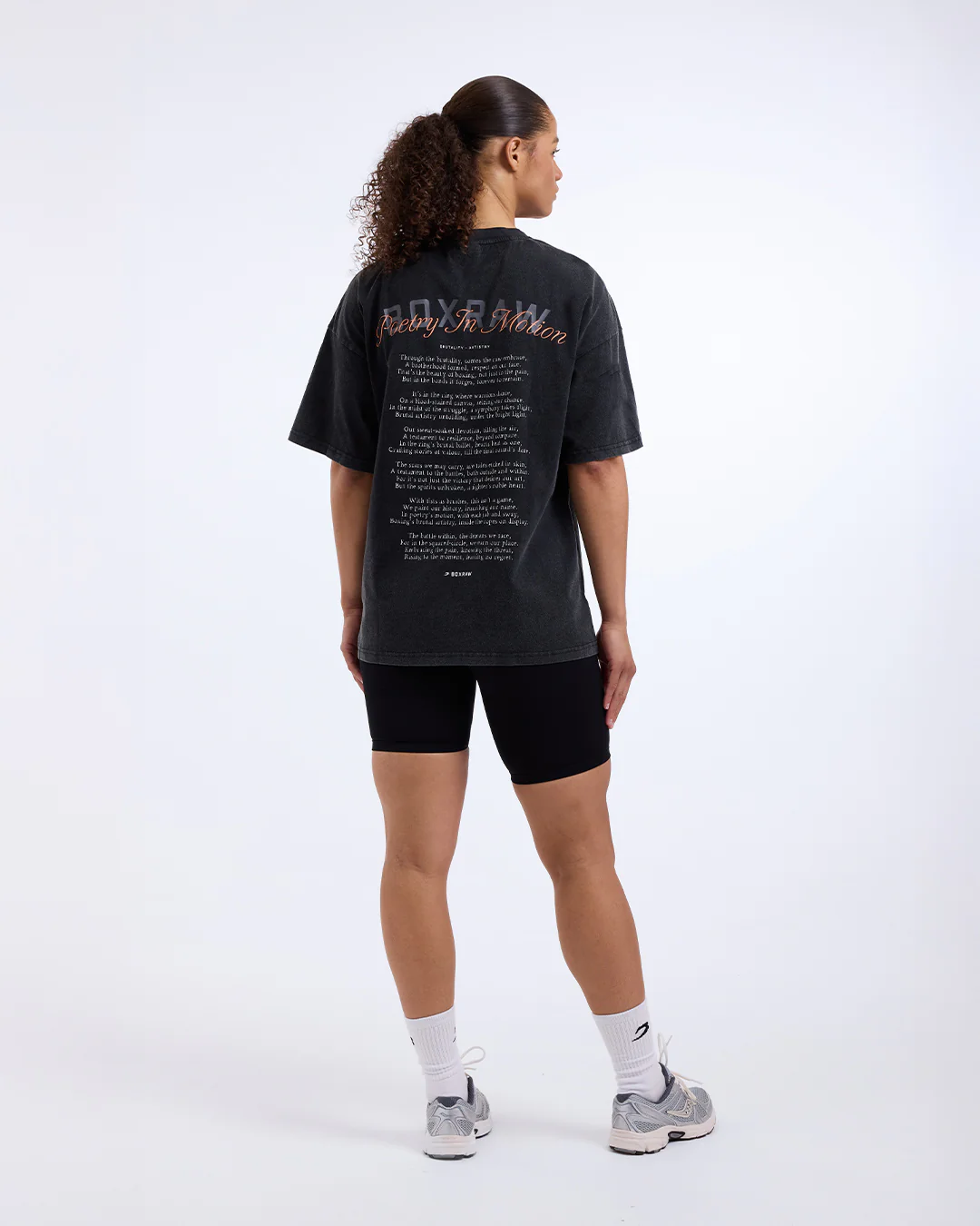 Poetry In Motion Oversized T-Shirt - Washed Black - Image 9