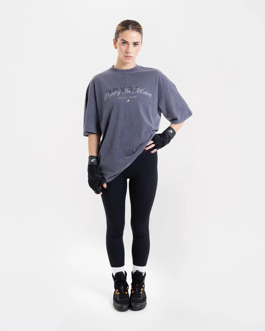 Poetry In Motion Oversized T-Shirt - Washed Navy - Image 2