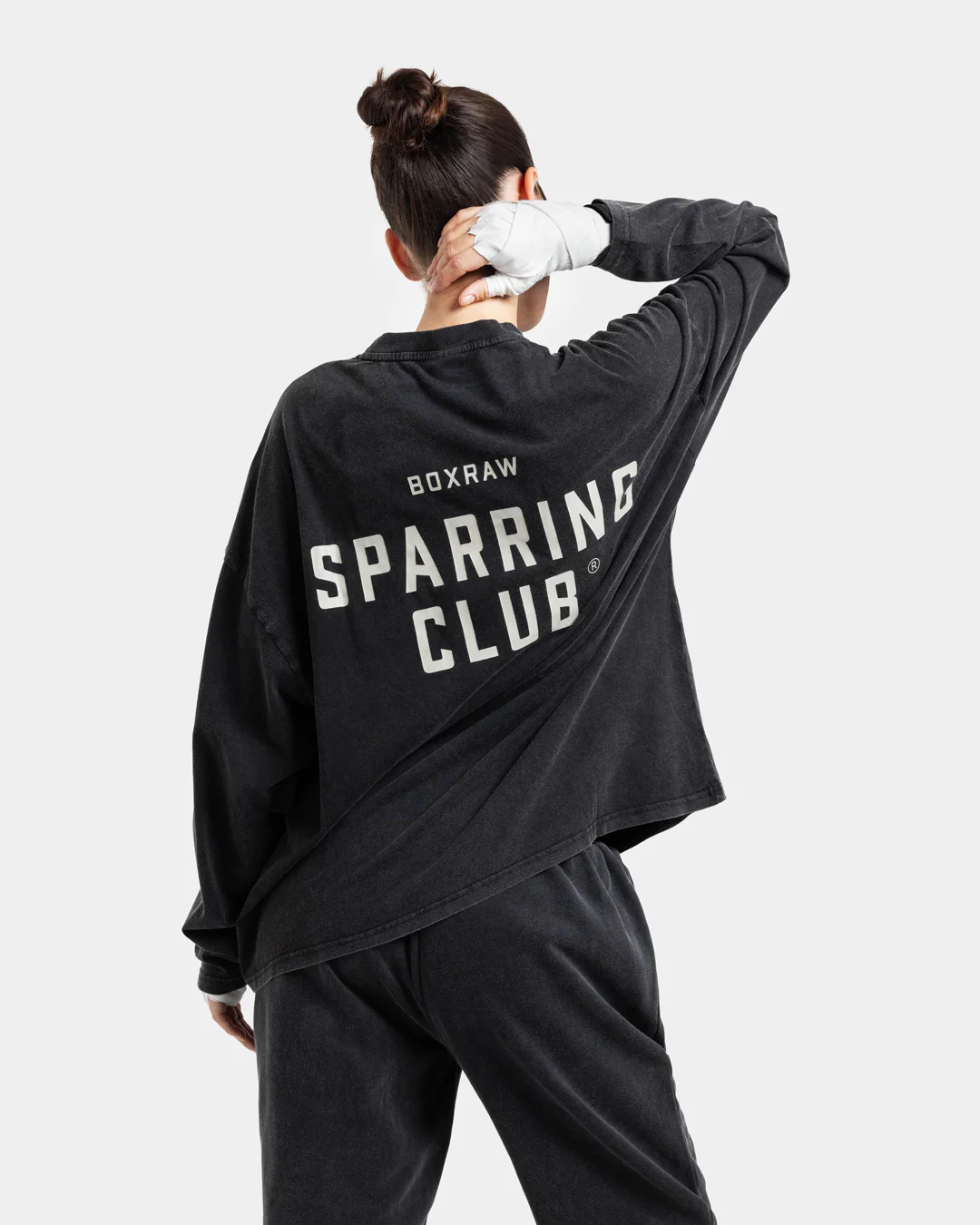Sparring Club Long Sleeve T-Shirt - Washed Black - Image 7