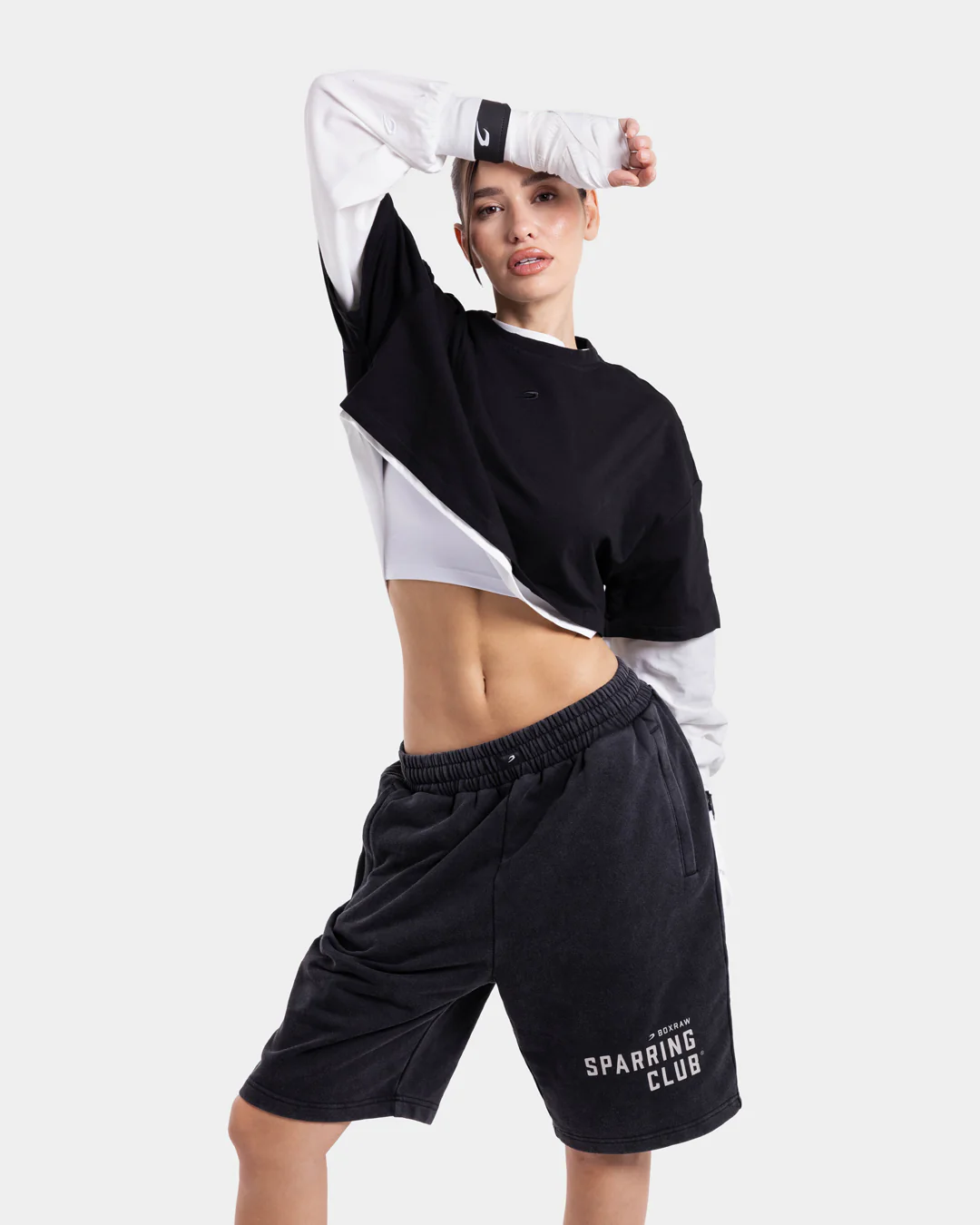 Sparring Club Sweat Shorts - Washed Black - Image 10