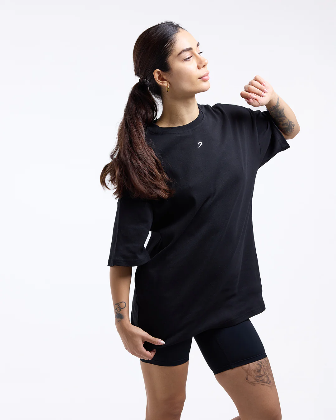 Strike Oversized T-Shirt - Black - Image 3