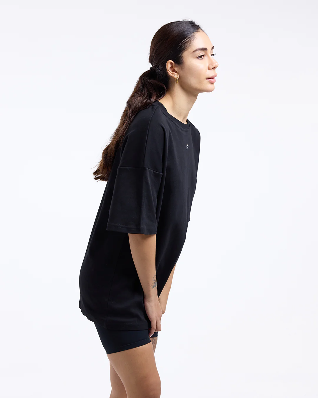 Strike Oversized T-Shirt - Black - Image 5