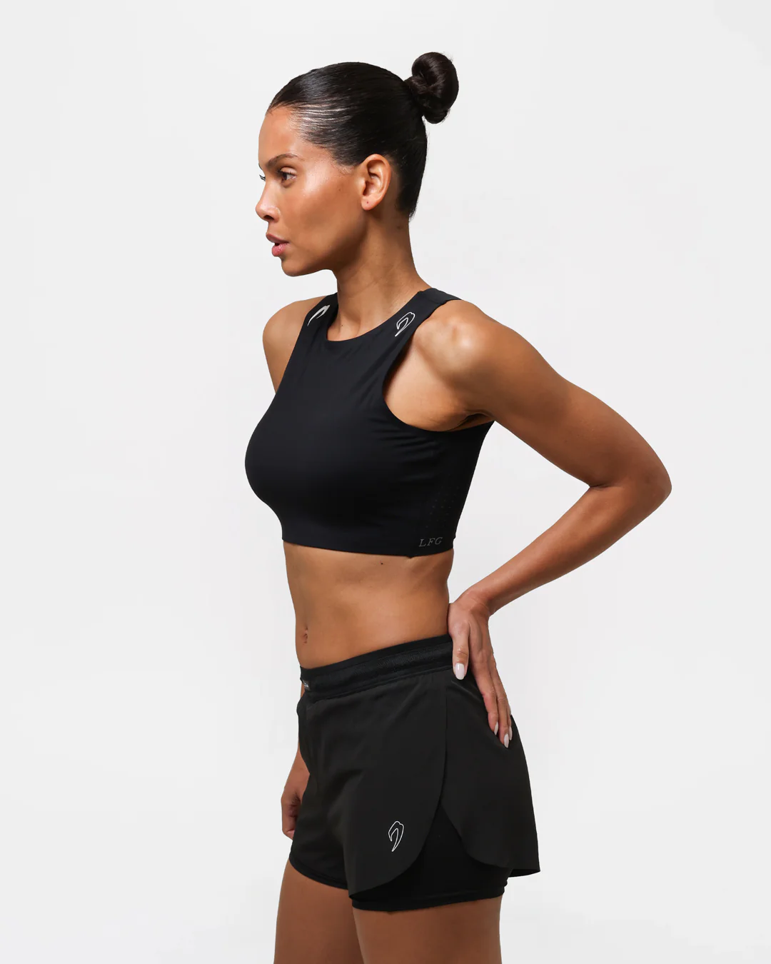 Tunero Racer Sports Bra - Black - Image 5