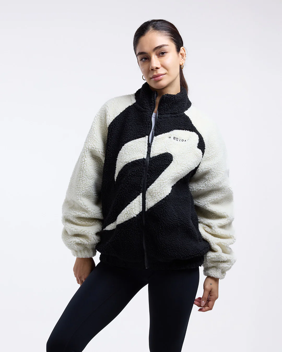 Walker Sherpa Jacket - Black/Cream - Image 3
