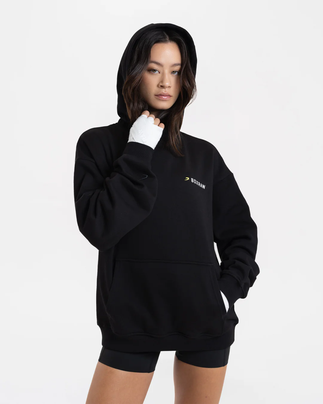 We Don't Play Boxing Oversized Hoodie - Black/Yellow - Image 3
