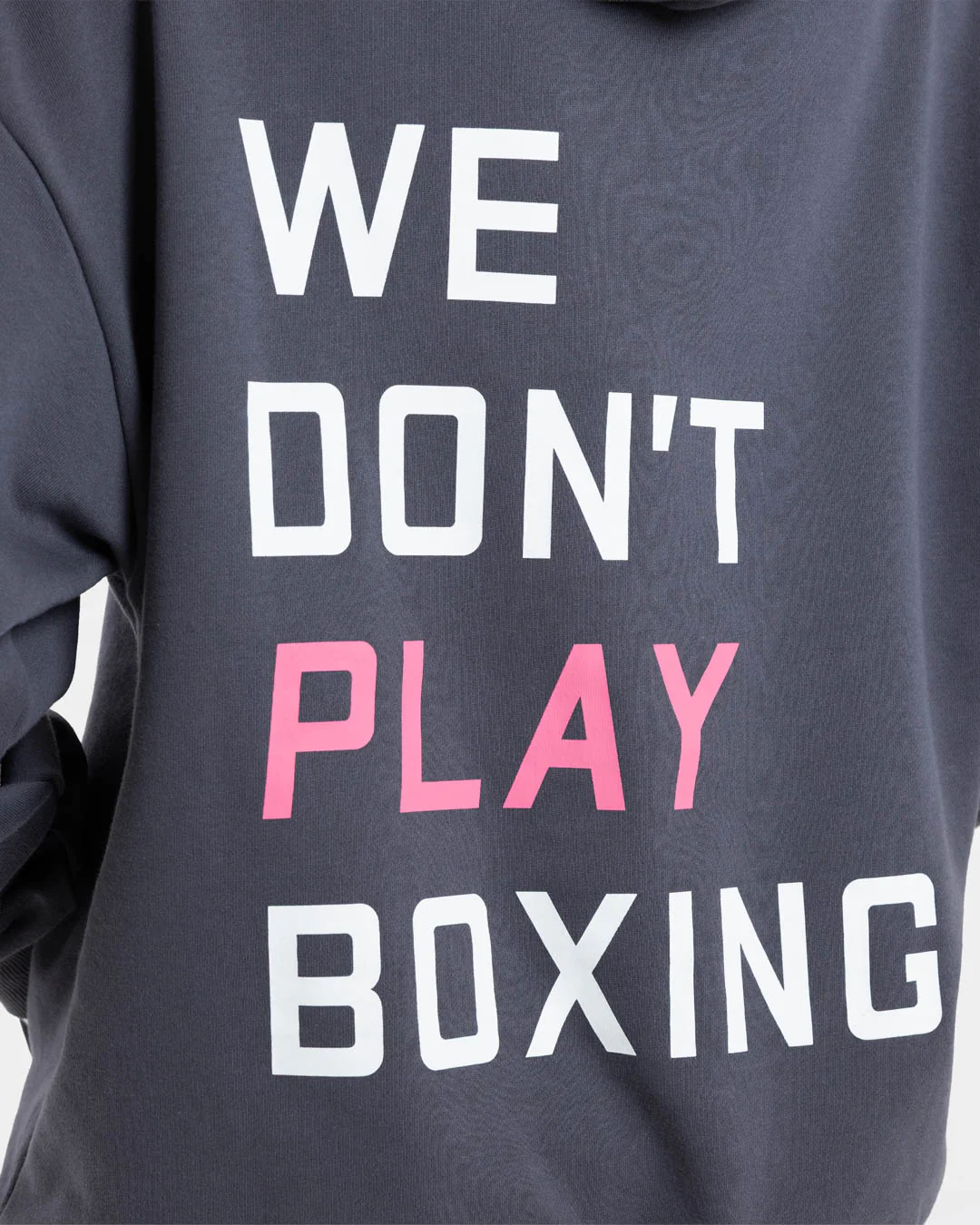 We Don't Play Boxing Oversized Hoodie - Grey/Pink - Image 7